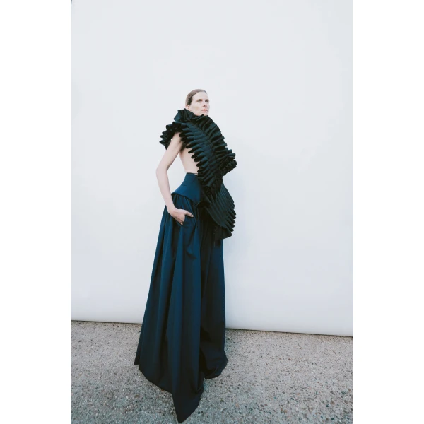 A.W.A.K.E. MODE Structural Top Black - Tops - Conceptual Avant-Garde Fashion at Luxury Shoes 