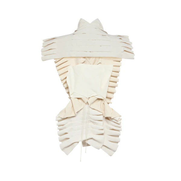 A.W.A.K.E. MODE Structural Top Ivory - Tops - Conceptual Avant-Garde Fashion at Luxury Shoes 