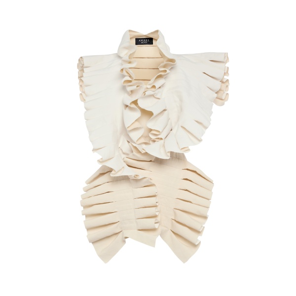 A.W.A.K.E. MODE Structural Top Ivory - Tops - Conceptual Avant-Garde Fashion at Luxury Shoes 