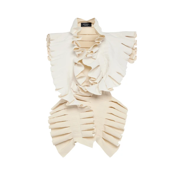 A.W.A.K.E. MODE Structural Top Ivory - Tops - Conceptual Avant-Garde Fashion at Luxury Shoes 
