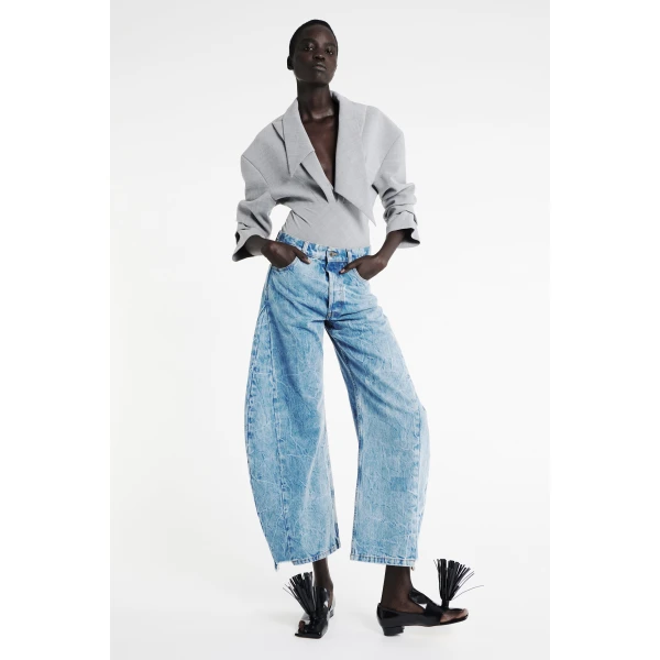 A.W.A.K.E. MODE Tailored Bodysuit With Shirt Collar Insert Grey Melange - Bodysuit - Conceptual Avant-Garde Fashion at Luxury Shoes 