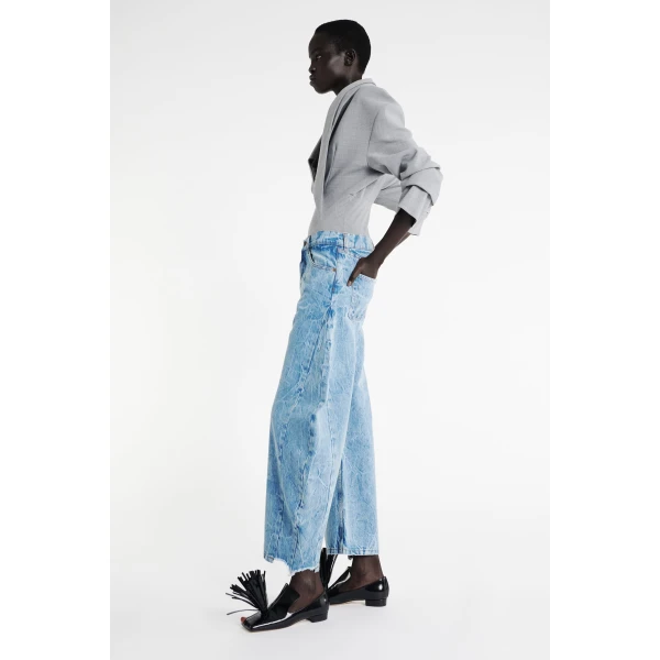 A.W.A.K.E. MODE Tailored Bodysuit With Shirt Collar Insert Grey Melange - Bodysuit - Conceptual Avant-Garde Fashion at Luxury Shoes 