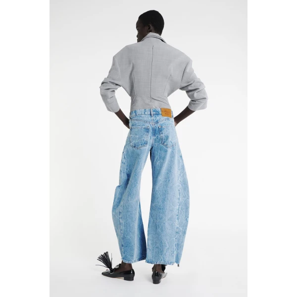 A.W.A.K.E. MODE Tailored Bodysuit With Shirt Collar Insert Grey Melange - Bodysuit - Conceptual Avant-Garde Fashion at Luxury Shoes 