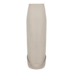 A.W.A.K.E. MODE Tailored Skirt With Jacket Collar At Hem Beige Melange - Skirts - Conceptual Avant-Garde Fashion at Luxury Shoes 