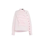 awake mode Tops A.W.A.K.E. MODE Voluminous Bib-Front Shirt Pale Pink - Tops - Conceptual Avant-Garde Fashion at Luxury Shoes