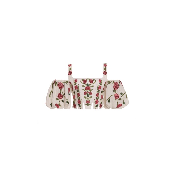 Agua by Agua Bendita Epoca Quebrada Cropped Top - Agua By Agua Bendita Tops - Artisanal Colombian Resort Wear at Luxury Shoes 