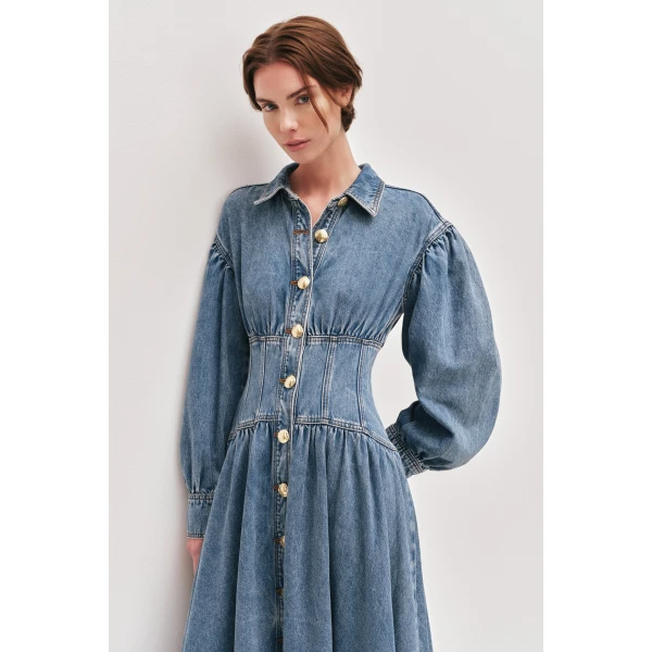 Lorraine Denim Midi Dress