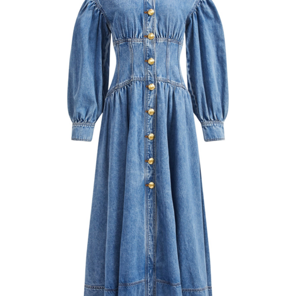 Aje Lorraine Denim Midi Dress