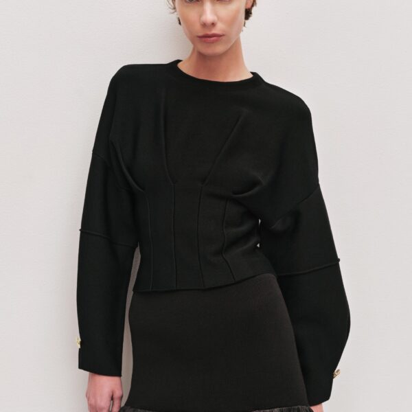 Aje Saige Corset Knit Jumper, view 3