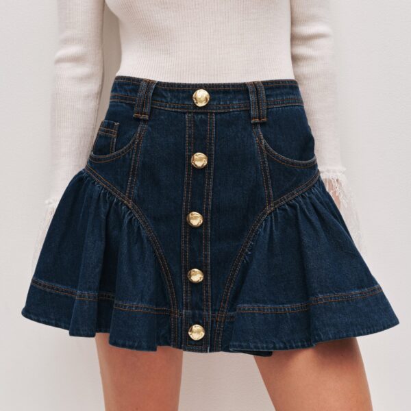 Aje Elodi Denim Mini Skirt, view 4