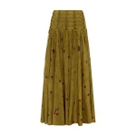 Alemais Astro Skirt Olive  Sustainable Skirts with Alemais print -  Luxury Handbags Australian Designer