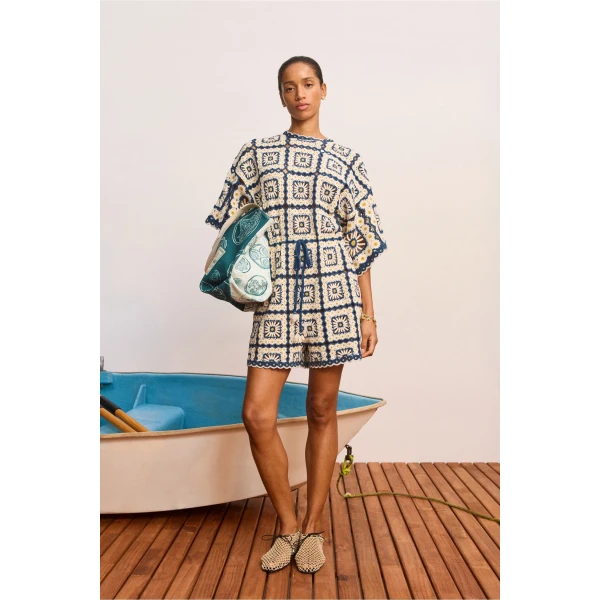Alemais Dolly Playsuit  Sustainable Beachwear with Alemais print -  Luxury Handbags Australian Designer