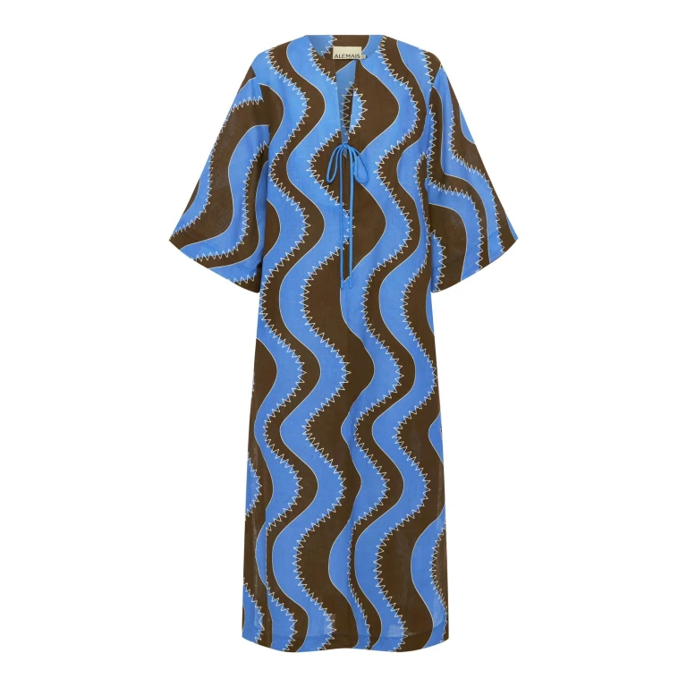 Alemais Frankie Midi Dress  Sustainable Dresses with Alemais print -  Luxury Handbags Australian Designer