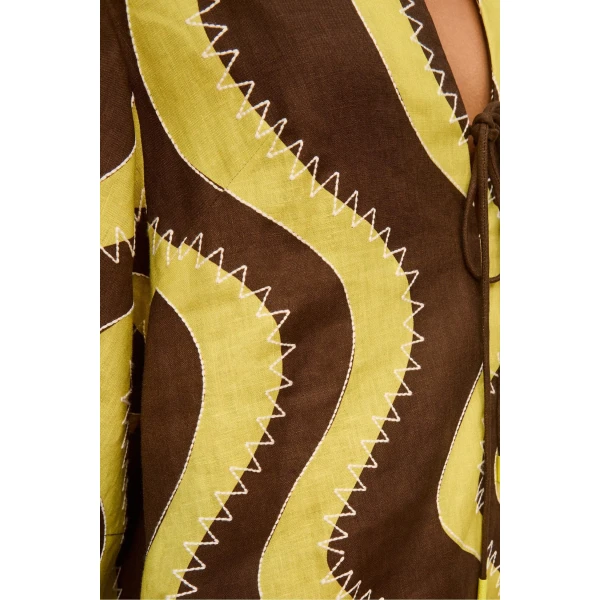 Alemais Frankie Mini Dress Yellow  Sustainable Dresses with Alemais print -  Luxury Handbags Australian Designer