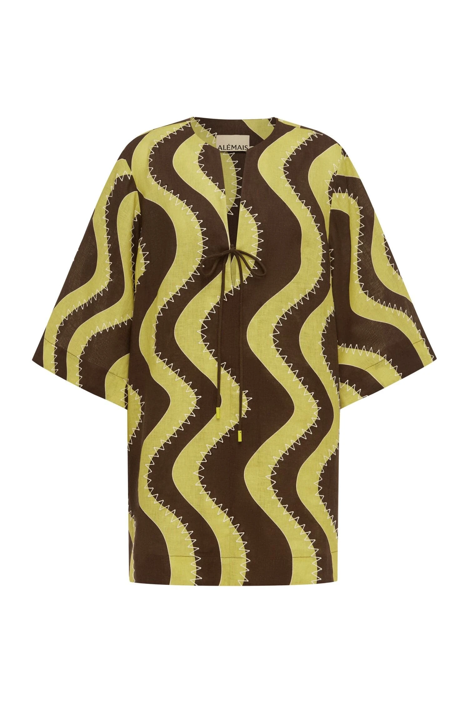 Frankie Mini Dress Yellow by Alemais - Dresses Alemais Frankie Mini Dress Yellow Sustainable Dresses with Alemais print - Luxury Handbags Australian Designer