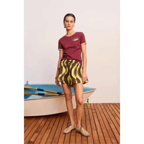 Alemais Frankie Short  Sustainable Shorts with Alemais print -  Luxury Handbags Australian Designer