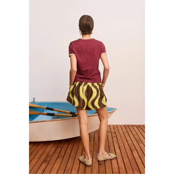 Alemais Frankie Short  Sustainable Shorts with Alemais print -  Luxury Handbags Australian Designer