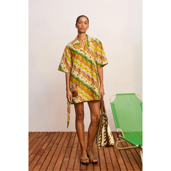 Alemais Janine Mini Dress  Sustainable Dresses with Alemais print -  Luxury Handbags Australian Designer