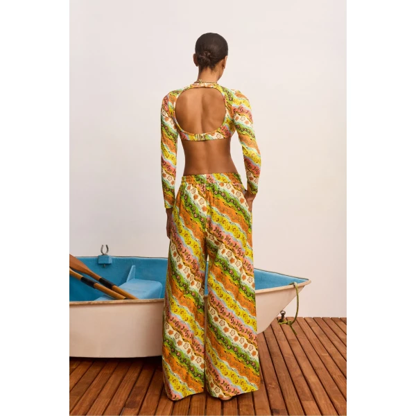 Alemais Janine Pant  Sustainable Pants with Alemais print -  Luxury Handbags Australian Designer