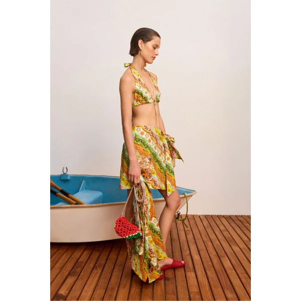 Alemais Janine Sarong Skirt  Sustainable Skirts with Alemais print -  Luxury Handbags Australian Designer
