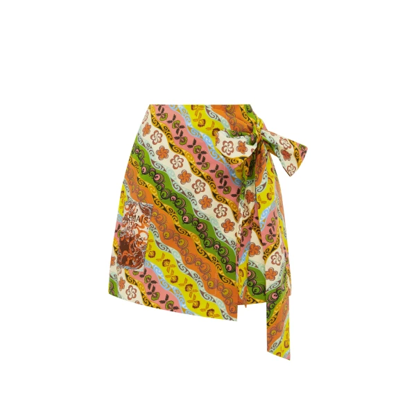 Alemais Janine Sarong Skirt  Sustainable Skirts with Alemais print -  Luxury Handbags Australian Designer