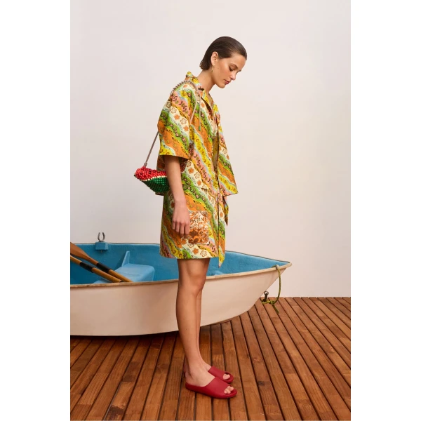 Alemais Janine Shirt  Sustainable Tops with Alemais print -  Luxury Handbags Australian Designer