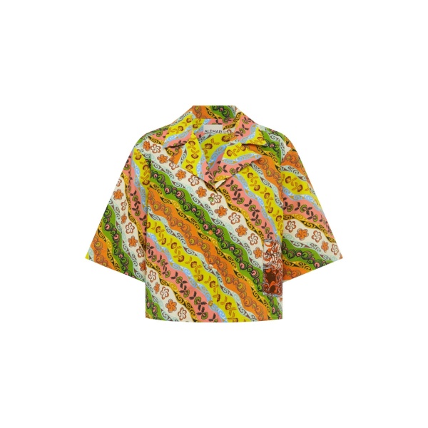 Alemais Janine Shirt  Sustainable Tops with Alemais print -  Luxury Handbags Australian Designer