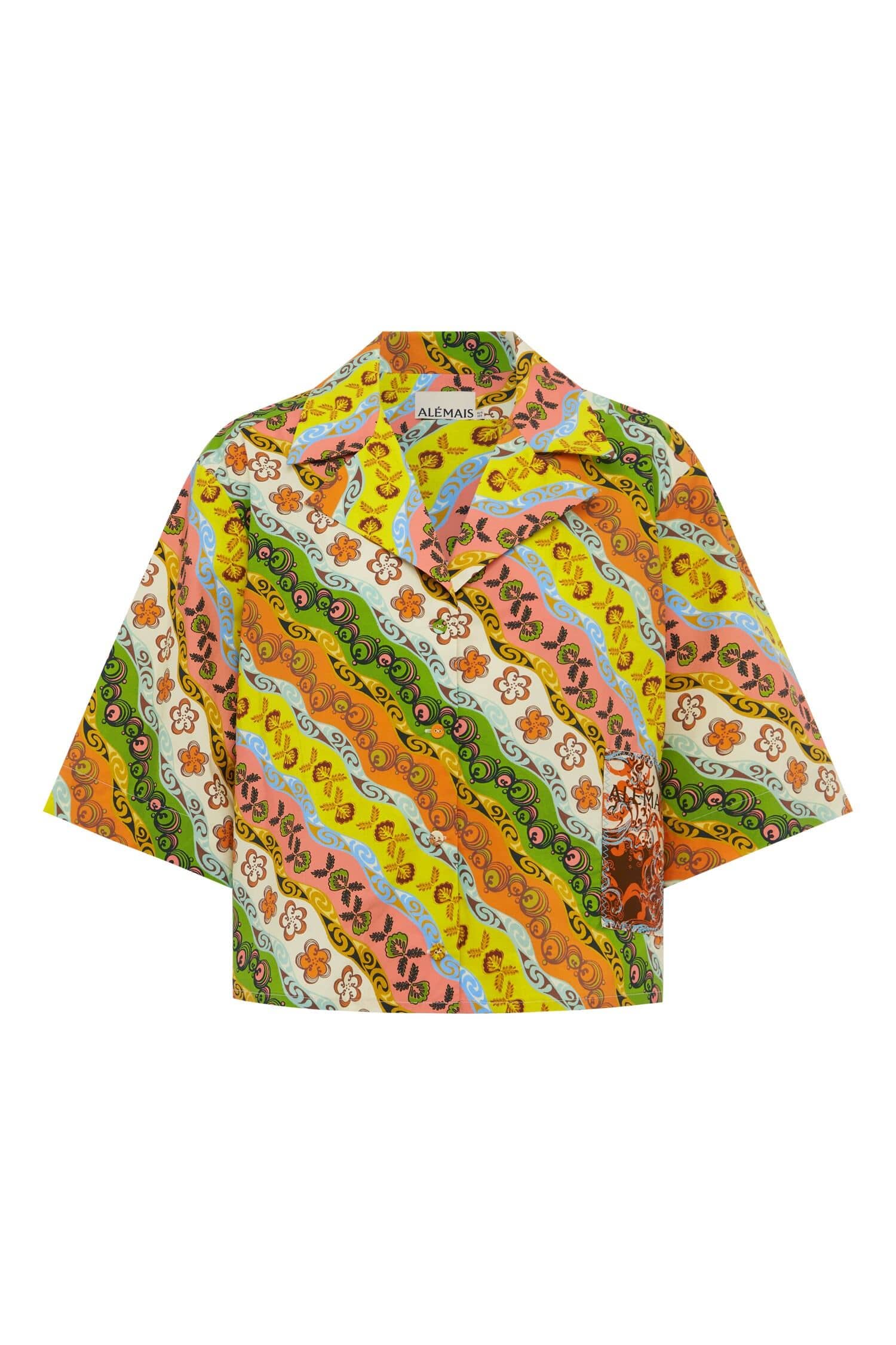 Alemais Janine Shirt  Sustainable Tops with Alemais print -  Luxury Handbags Australian Designer
