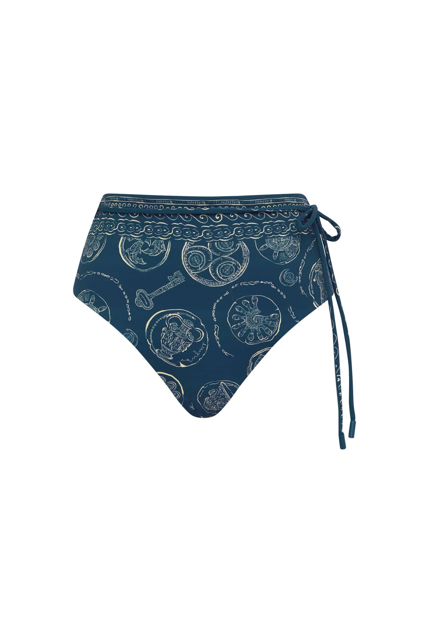 Alemais Lucky High Waist Brief  Sustainable Beachwear with Alemais print -  Luxury Handbags Australian Designer