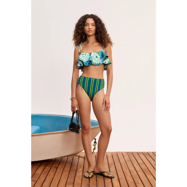 Alemais Margo High Waist Brief  Sustainable Beachwear with Alemais print -  Luxury Handbags Australian Designer