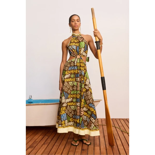 Alemais Minnie Midi Dress  Sustainable Dresses with Alemais print -  Luxury Handbags Australian Designer
