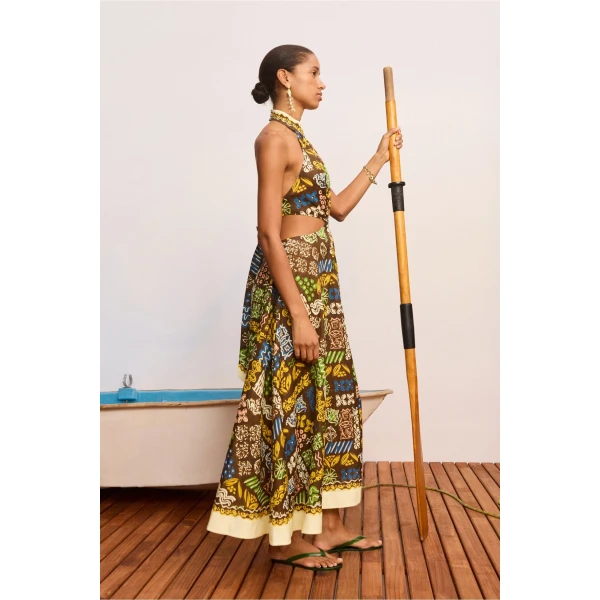 Alemais Minnie Midi Dress  Sustainable Dresses with Alemais print -  Luxury Handbags Australian Designer