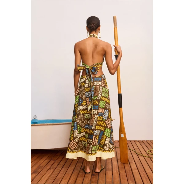 Alemais Minnie Midi Dress  Sustainable Dresses with Alemais print -  Luxury Handbags Australian Designer