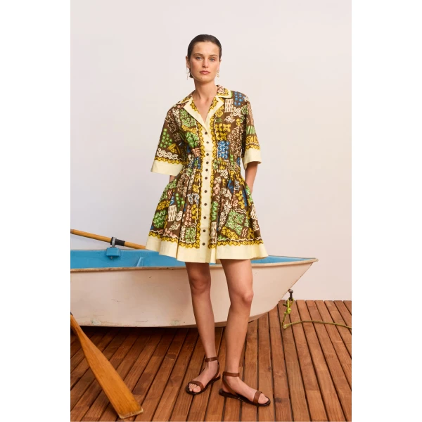 Alemais Minnie Mini Dress  Sustainable Dresses with Alemais print -  Luxury Handbags Australian Designer