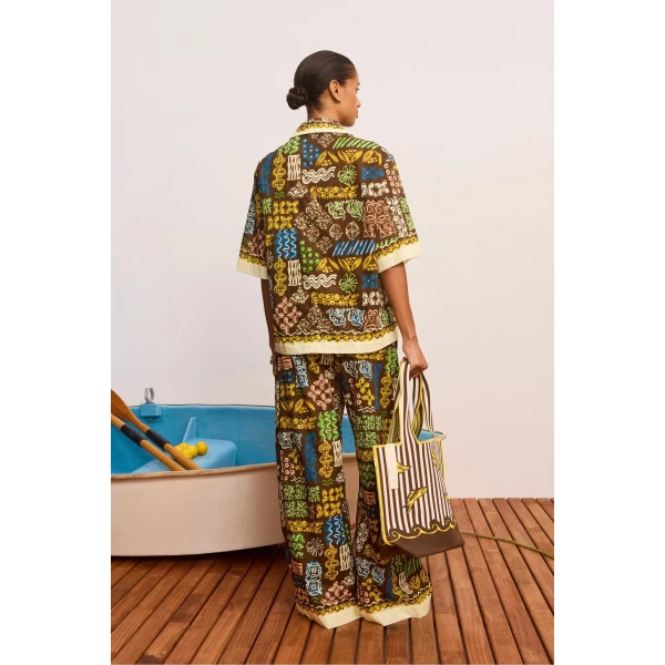 Alemais Minnie Pant  Sustainable Pants with Alemais print -  Luxury Handbags Australian Designer