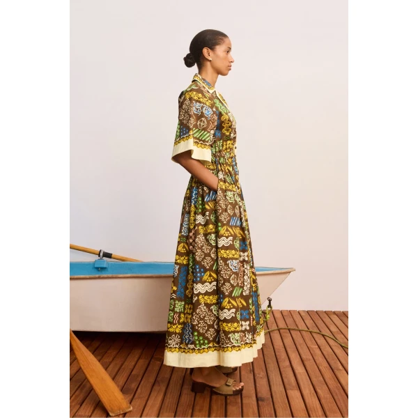 Alemais Minnie Shirtdress  Sustainable Dresses with Alemais print -  Luxury Handbags Australian Designer