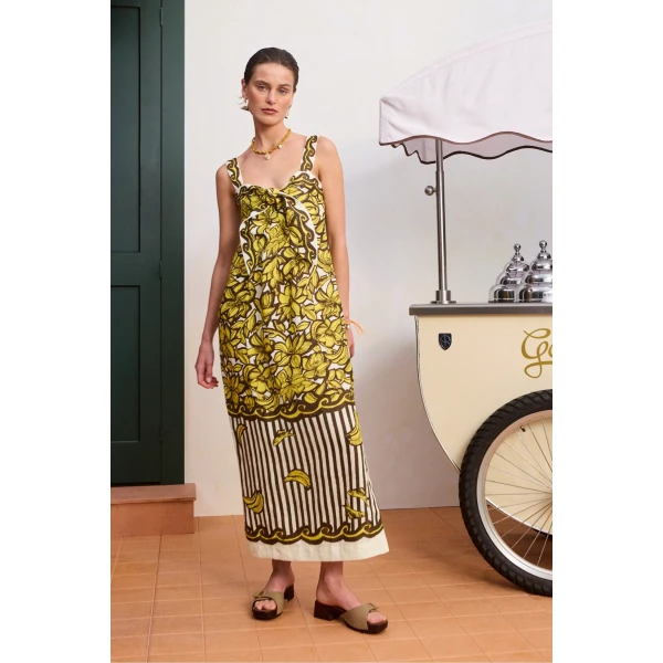 Alemais Mona Midi Dress  Sustainable Dresses with Alemais print -  Luxury Handbags Australian Designer