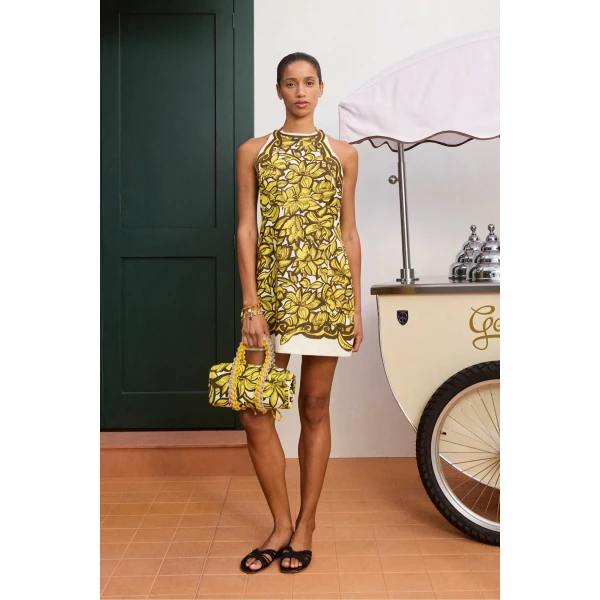 Alemais Mona Mini Dress  Sustainable Dresses with Alemais print -  Luxury Handbags Australian Designer