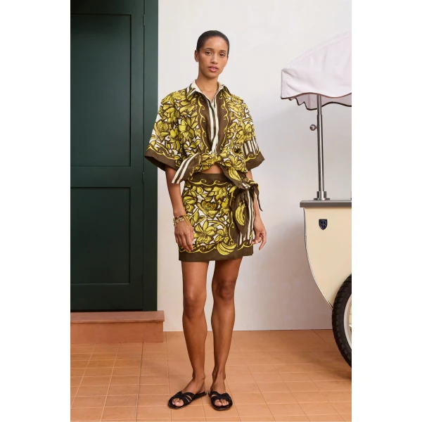 Alemais Mona Sarong Skirt  Sustainable Skirts with Alemais print -  Luxury Handbags Australian Designer
