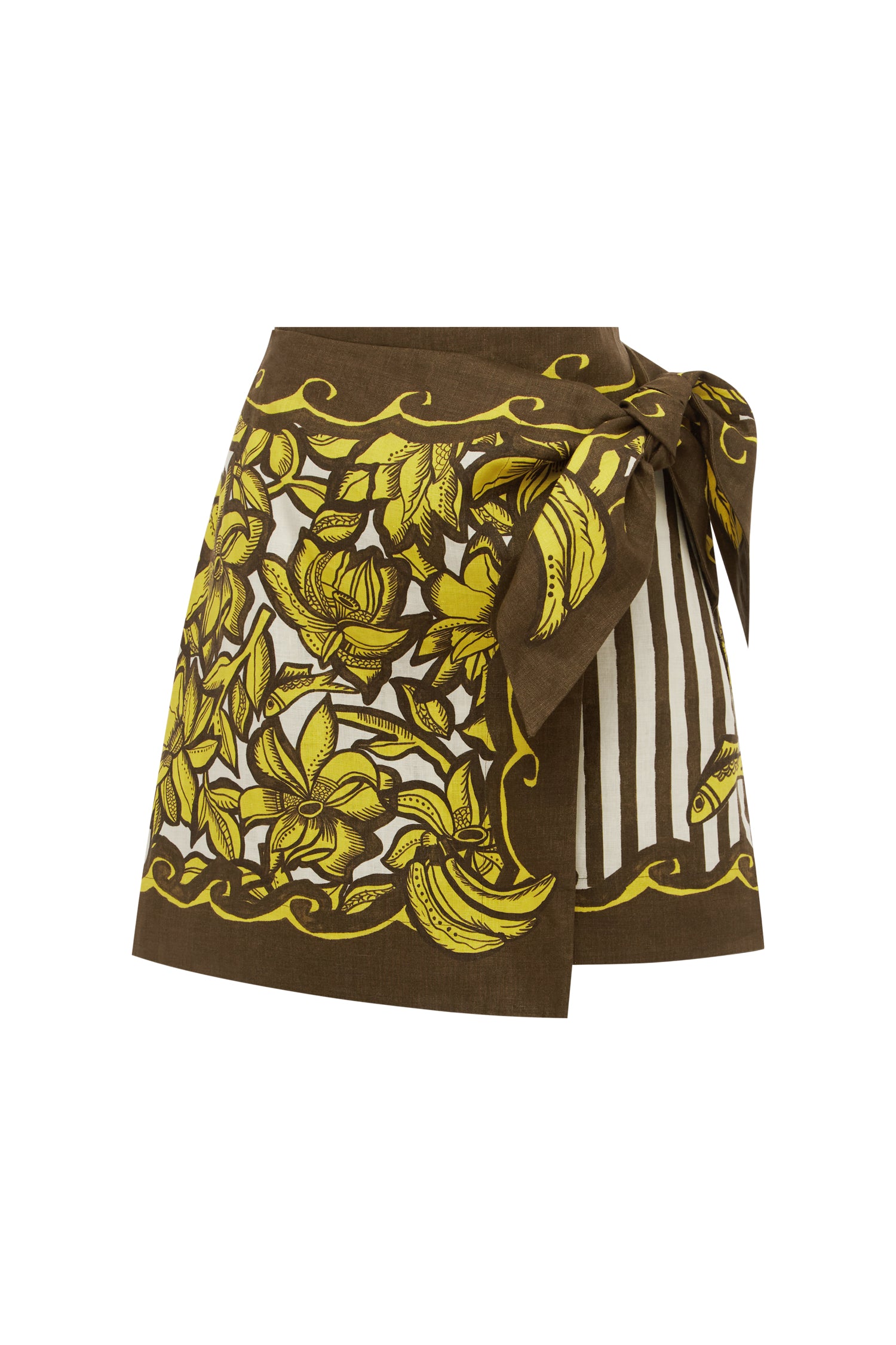 Alemais Mona Sarong Skirt  Sustainable Skirts with Alemais print -  Luxury Handbags Australian Designer