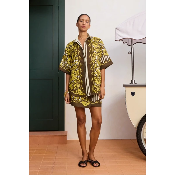 Alemais Mona Shirt  Sustainable Tops with Alemais print -  Luxury Handbags Australian Designer