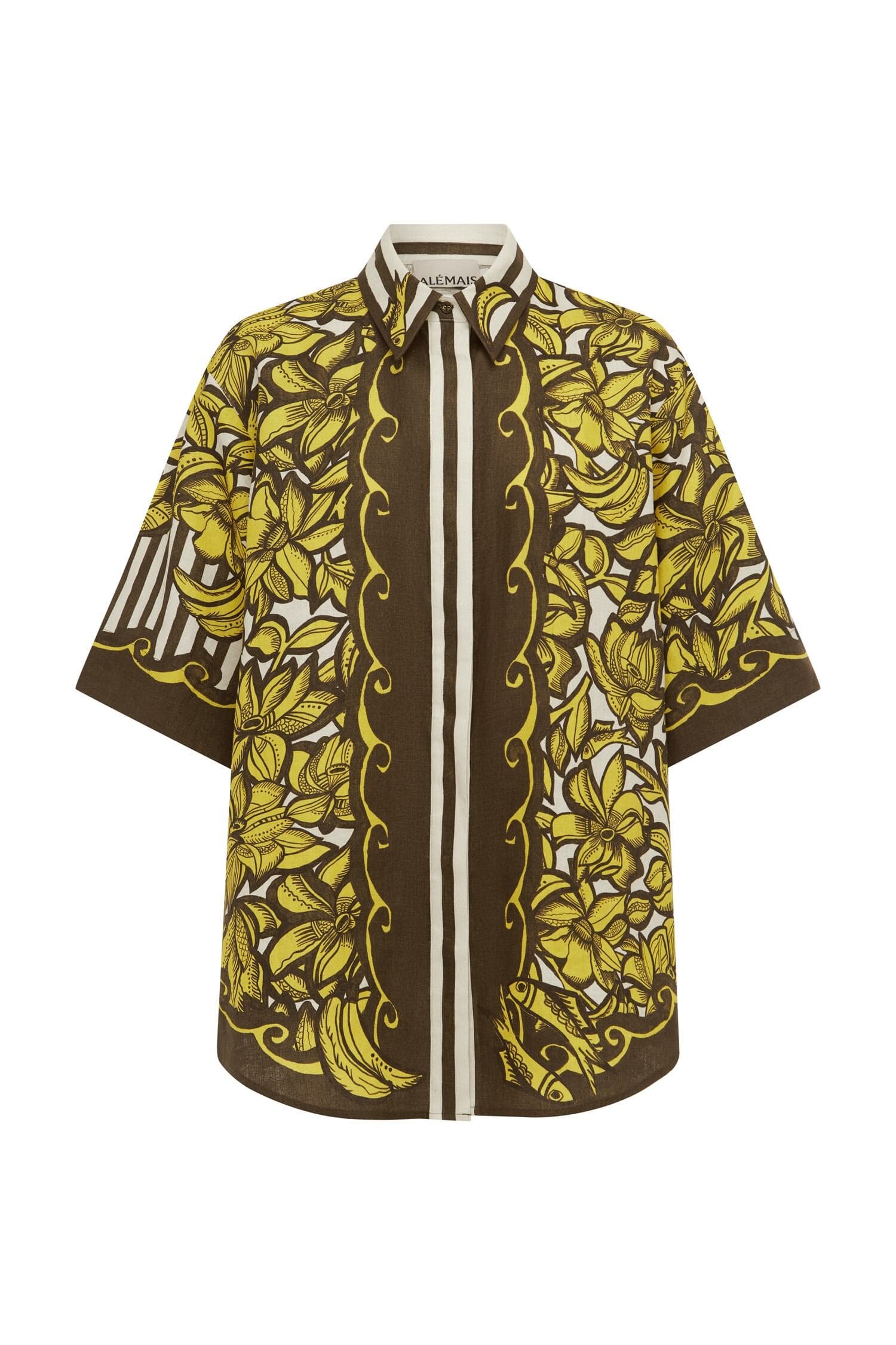 Alemais Mona Shirt  Sustainable Tops with Alemais print -  Luxury Handbags Australian Designer