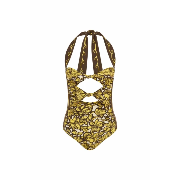 Alemais Mona Tie One Piece  Sustainable Beachwear with Alemais print -  Luxury Handbags Australian Designer