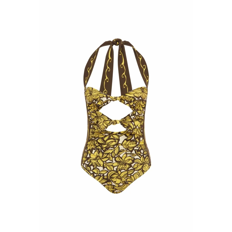 Alemais Mona Tie One Piece  Sustainable Beachwear with Alemais print -  Luxury Handbags Australian Designer