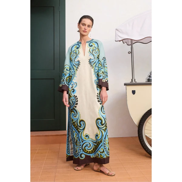 Alemais Natalia Midi Dress  Sustainable Dresses with Alemais print -  Luxury Handbags Australian Designer