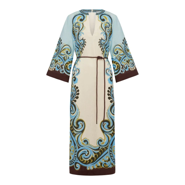 Alemais Natalia Midi Dress  Sustainable Dresses with Alemais print -  Luxury Handbags Australian Designer
