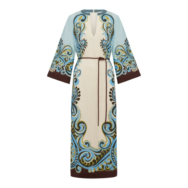Alemais Natalia Midi Dress  Sustainable Dresses with Alemais print -  Luxury Handbags Australian Designer