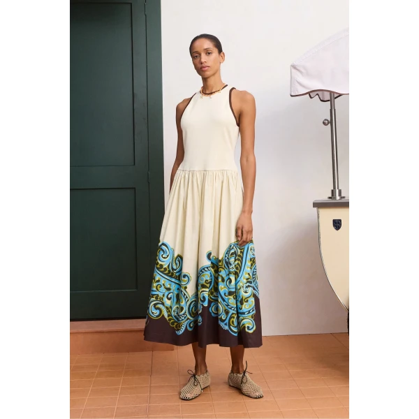 Alemais Natalia Tank Midi Dress  Sustainable Dresses with Alemais print -  Luxury Handbags Australian Designer