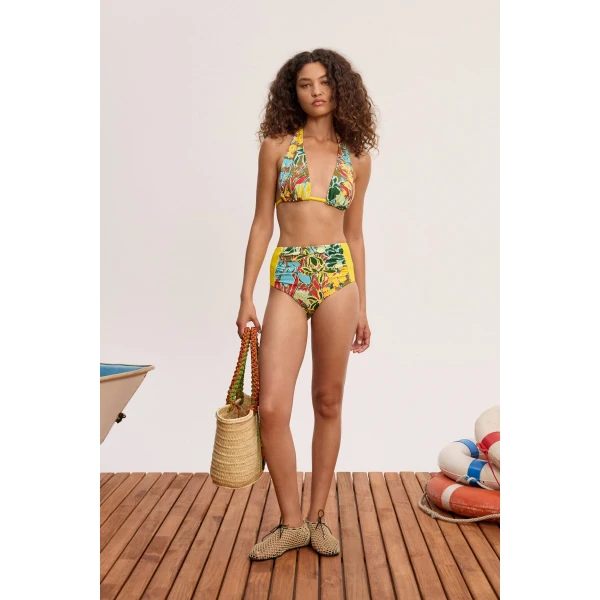 Alemais Solstice Mid Rise Brief  Sustainable Beachwear with Alemais print -  Luxury Handbags Australian Designer