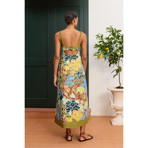 Alemais Solstice Midi Dress  Sustainable Dresses with Alemais print -  Luxury Handbags Australian Designer